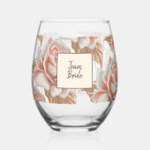 Boho Rose Weinglas Ohne Stiel (Rückseite)