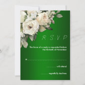 Boho-Rose zu Emerald Green Wedding RSVP Einladung (Vorderseite)