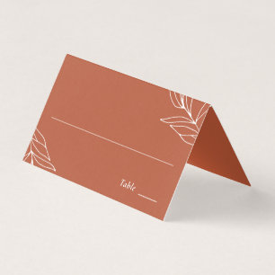 Boho-Rost-Hochzeitsempfang-Tischplatzkarte