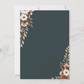 Boho-Rost und Weiße Daisy-Hochzeit Einladung (Rückseite)
