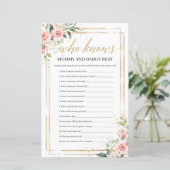 Boho rot Blütenblüte, die Mama und Papa am besten (Stehend Vorderseite)