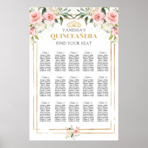Boho rot Blütengold Tiara Poster