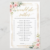 Boho rot Rosa Blumengold Würden sie lieber Spiel (Vorderseite)