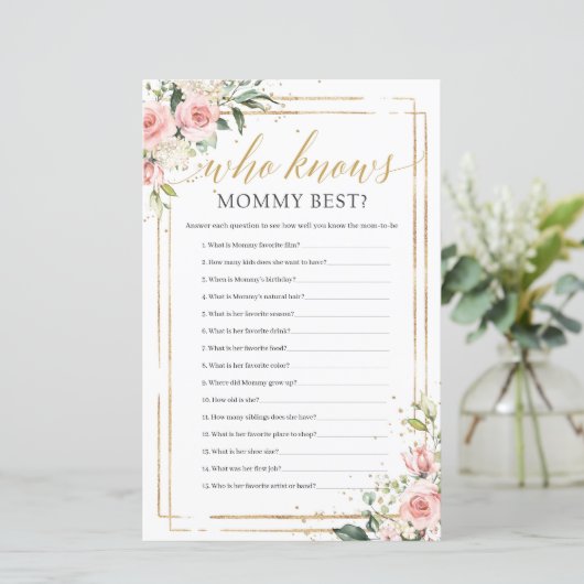 Boho rot Rosa Blütengold, der Mami am besten kennt (Stehend Vorderseite)