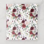 Boho Rot und Lila Wasserfarben Blume Hochzeit Platzkarte (Innenseite Aufgefaltet)