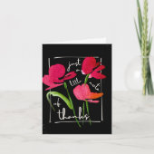 Boho-Rot-Wildblumen-Script Dankeskarten Dankeskarte (Vorderseite)