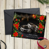 Boho Rote Dekorative Blumen Hochzeit Save The Date