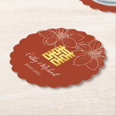 Boho rote moderne Blumenhochzeit in China Untersetzer (angewinkelt)