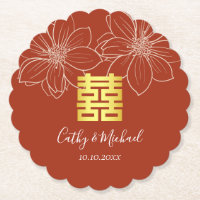 Boho rote moderne Blumenhochzeit in China