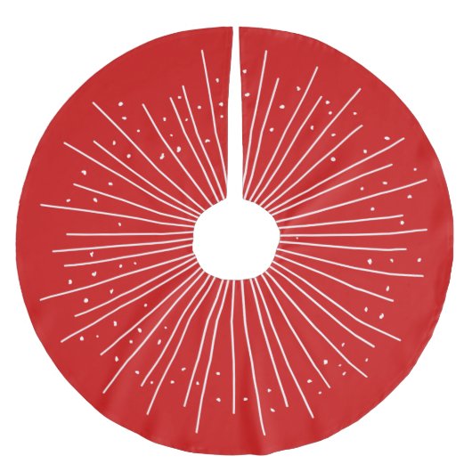 Boho Roter Burg Polyester Weihnachtsbaumdecke (Vorderseite)