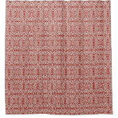 Boho-Rotes Blumen-Damaskus-Nahtloses Musterdesign Duschvorhang (Vorderseite)
