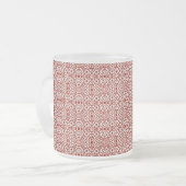 Boho-Rotes Blumen-Damaskus-Nahtloses Musterdesign Mattglastasse (Vorderseite Links)