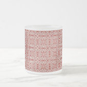 Boho-Rotes Blumen-Damaskus-Nahtloses Musterdesign Mattglastasse (Mittel)
