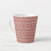 Boho-Rotes Blumen-Damaskus-Nahtloses Musterdesign Milchtasse (Linke Ecke)