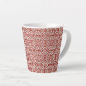 Boho-Rotes Blumen-Damaskus-Nahtloses Musterdesign Milchtasse (Rechte Ecke)