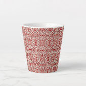 Boho-Rotes Blumen-Damaskus-Nahtloses Musterdesign Milchtasse (Vorderseite)