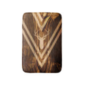 Boho Rotwild auf rustikalem Holz Badematte (Vorderseite Vertikal)