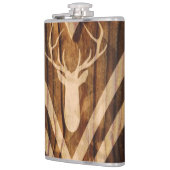 Boho Rotwild auf rustikalem Holz Flachmann (Links)
