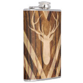 Boho Rotwild auf rustikalem Holz Flachmann (Rechts)