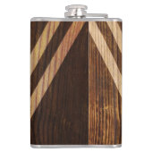 Boho Rotwild auf rustikalem Holz Flachmann (Rückseite)