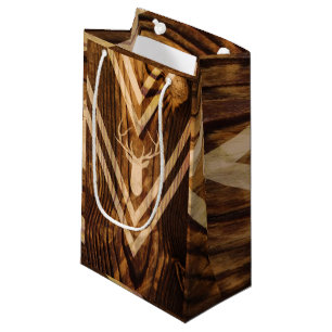Boho Rotwild auf rustikalem Holz Kleine Geschenktüte