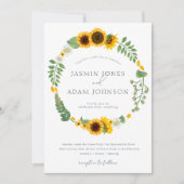 Boho Royal Blue Opulence Sonnenblumen Hochzeit Einladung (Vorderseite)