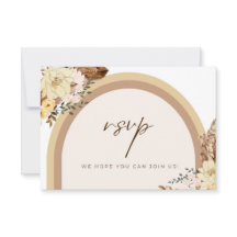 Boho RSVP-Karte Blendneutrale Farbenverschlusskart