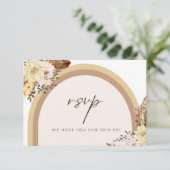 Boho RSVP-Karte Blendneutrale Farbenverschlusskart RSVP Karte (Stehend Vorderseite)