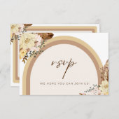 Boho RSVP-Karte Blendneutrale Farbenverschlusskart RSVP Karte (Vorne/Hinten)
