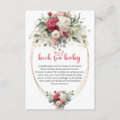 Boho Ruby Red Burgundy Greenery Book Request Card Begleitkarte (Vorderseite)