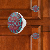 Boho Ruby Turquoise und Kupfer Keramikknauf