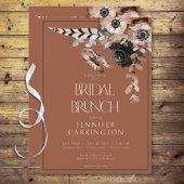 Boho Rust Black & White Blume Bridal Brunch Einladung