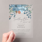 Boho Rust Blue Floral Etwas Blue Brautparty Acryleinladungen (Insitu (Handheld))
