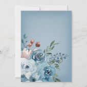 Boho Rust Blue Floral Etwas Blue Brautparty Einladung (Rückseite)