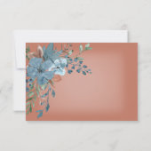 Boho Rust & Blue Floral Hochzeitsmahl RSVP Karte (Rückseite)