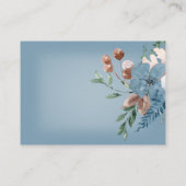 Boho Rust & Blue Floral Wedding Card Begleitkarte (Rückseite)