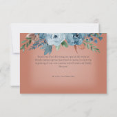 Boho Rust & Blue Floral Wedding Dankeschön Karte (Rückseite)