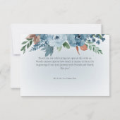 Boho Rust & Blue Floral Wedding Dankeschön Karte (Rückseite)