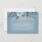 Boho Rust & Blue Floral Wedding Dankeschön Karte (Rückseite)