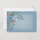 Boho Rust & Blue Floral Wedding Response Card RSVP Karte (Rückseite)