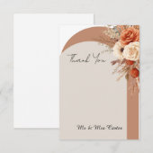 Boho Rust Blumenbogen Hochzeit Danke Karte (Vorne/Hinten)
