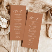 Boho Rust Burnt Orange Terracotta Wedding Menükarte