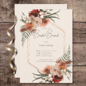 Boho Rust & Cream Fall Floral Bridal Brunch Einladung