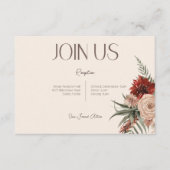 Boho Rust & Cream Fall Floral Empfang Begleitkarte (Vorderseite)