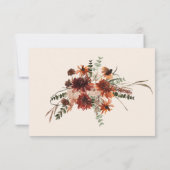Boho Rust & Cream Fall Floral No Dinner RSVP Karte (Rückseite)