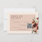 Boho Rust & Cream Fall Floral RSVP Karte (Vorderseite)