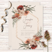 Boho Rust & Cream Fall Floral Wedding Einladung
