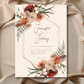 Boho Rust & Cream Fall Floral Wedding Einladung