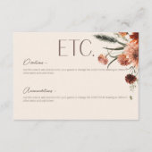 Boho Rust & Creme Fall Blumendetails Begleitkarte (Vorderseite)