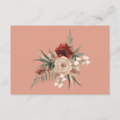 Boho Rust & Creme Fall Pfirsichrost Empfang Begleitkarte (Rückseite)